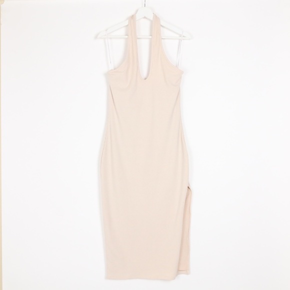 Lulus Ribbed Halter Neck Bodycon Dress - Picture 1 of 8